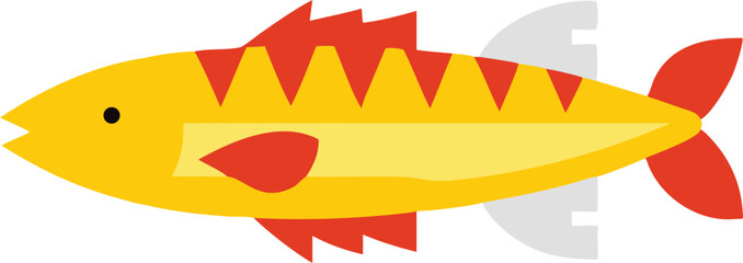 Detailed barracuda fish illustration on white background