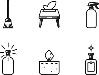 Essential health and safety icons for preventing corona.


