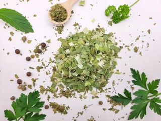 Beautiful mix of green herbs.