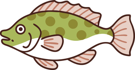 Colorful blenny fish illustration on white background