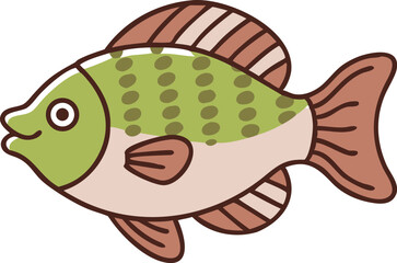 Vibrant blue acara fish illustration on white background