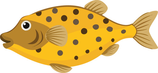 Detailed boxfish illustration on white background