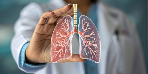human lungs in hand