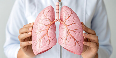 human lungs in hand
