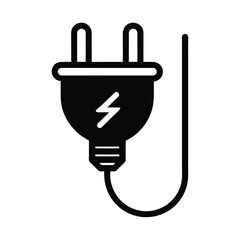 Electric Plug Icon Outline Vector Illustration