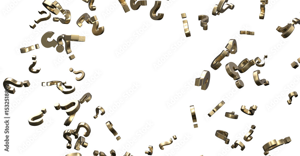 Poster question marks. computer generated 3d