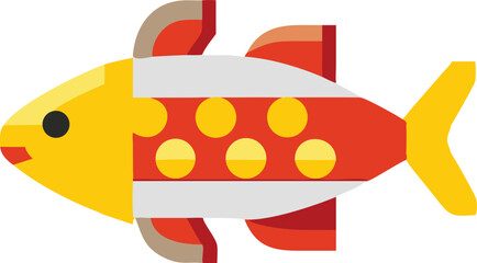 Buenos aires tetra fish illustration on white background