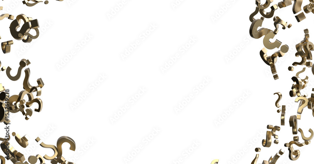 Poster question marks, original 3d rendering