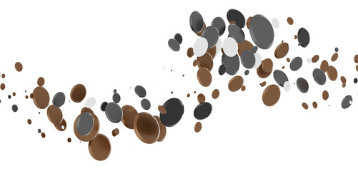 confetti png. Gold confetti falls from the sky.