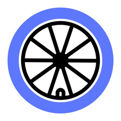 Fototapeta premium This Wheel icon is suitable for Bycycle, Sport, Healthy Lifestyle, etc