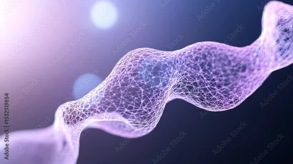 Poster Abstract Cellular Structures in Purple and Blue Tones: An intricate network of cellular structures glows with an ethereal aura, showcasing an abstract design.