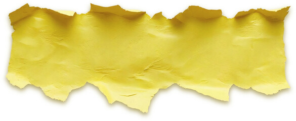 Yellow Torn Paper Texture isolated on white transparent background clipart PNG