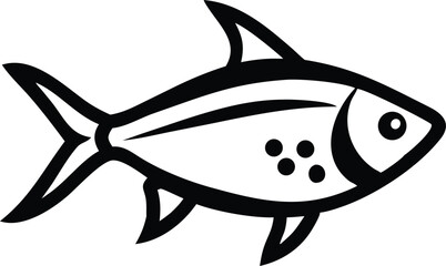 Colorful tetra fish illustration on white background