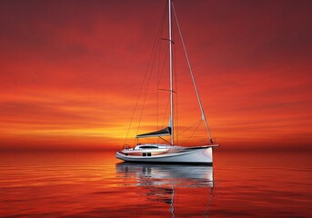 barca a vela di sera