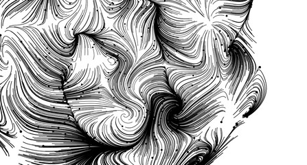 Black and white abstract art featuring swirling lines and patterns. Perfect for modern design.