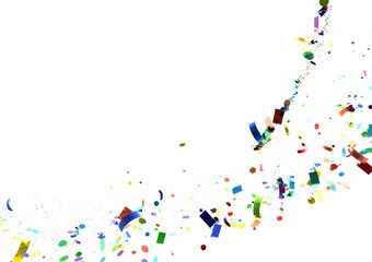  Multicolored confetti on white