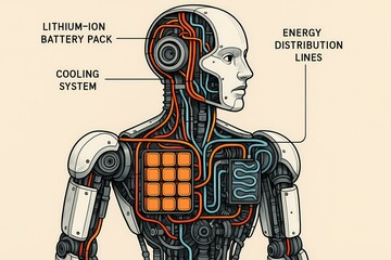 Internal Power System of Humanoid Robot with Lithium-Ion Battery Layout