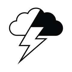 Storm Lightning Icon Outline Vector Illustration