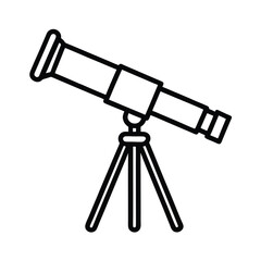 Telescope Icon Outline Vector Illustration