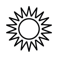 Sun Brightness Icon Outline Vector Illustration