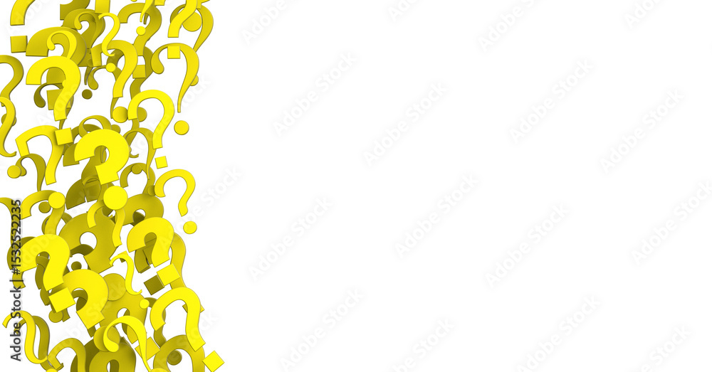 Poster question marks, original 3d rendering