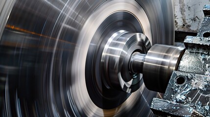 Close-up of groove turning operation on a lathe, demonstrating a cutting tool creating precise grooves on a metal workpiece