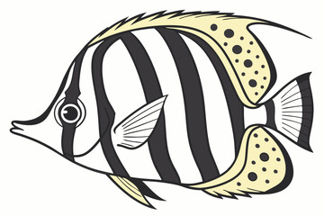 Obraz premium Vibrant butterflyfish illustration on white background