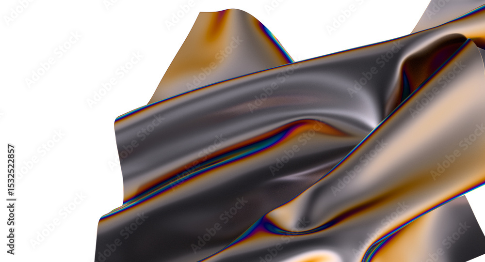 Poster iridescent fabric flowing in a mesmerizing dance