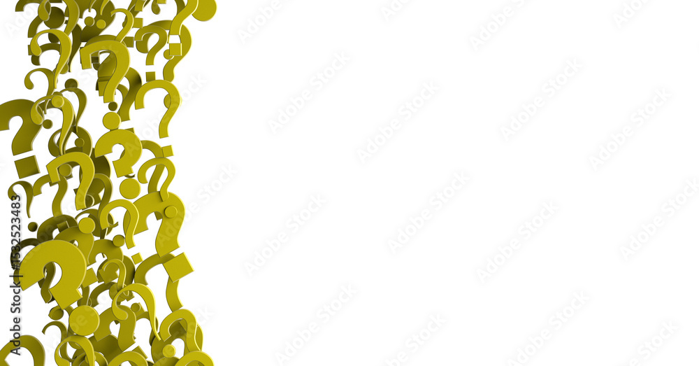 Poster 3D render of wide perspective view of ANY QUESTIONS?
