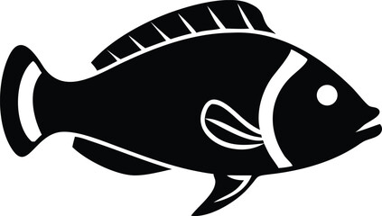 Vibrant cleaner wrasse fish illustration on white background