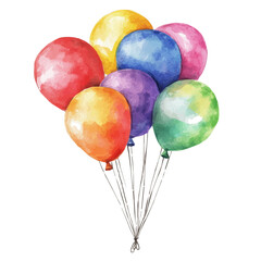 watercolor of Balloons, vector, isolated on a white background. © AMIDCO