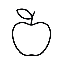 Apple Fruit Icon Outline Vector Illustration