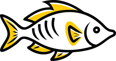 Vibrant damselfish illustration on white background