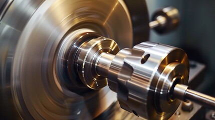 Close-up of groove turning operation on a lathe, demonstrating a cutting tool creating precise grooves on a metal workpiece