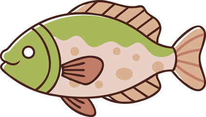 Vibrant dottyback fish illustration on white background