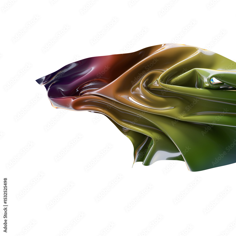 Aufkleber iridescent fabric flowing in a mesmerizing dance