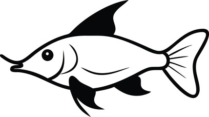 Detailed illustration of an elephant nose fish on white background