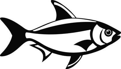 Vibrant ember tetra fish illustration on white background