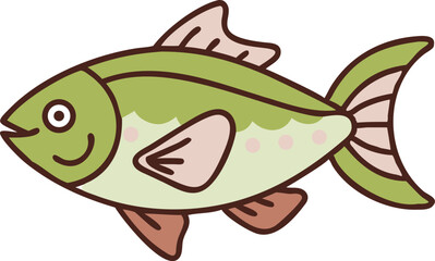 Vibrant ember tetra fish illustration on white background