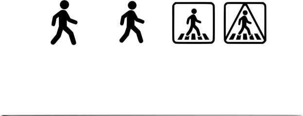 Obraz premium set of A person walking or walk sign flat vector icon for apps and websites 