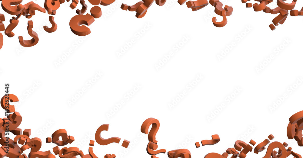 Poster Infinite question marks, original 3d rendering
