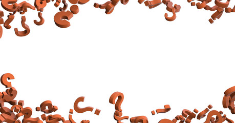 Infinite question marks, original 3d rendering
