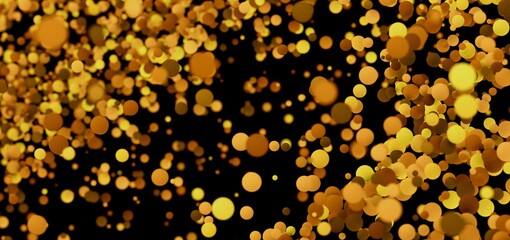 Abstract background with glowing gold bokeh lights. Perfect for festive designs.