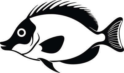 Colorful foxface rabbitfish illustration on white background