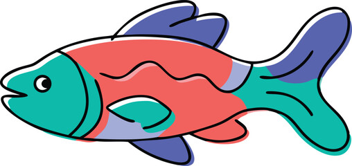 Detailed illustration of a glass catfish on white background