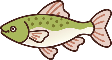 Vibrant guppy illustration on white background