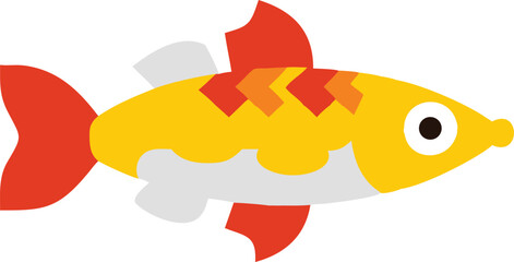 Vibrant guppy fish illustration on white background