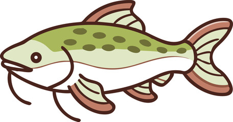 Hillstream loach fish illustration detailed vector graphic