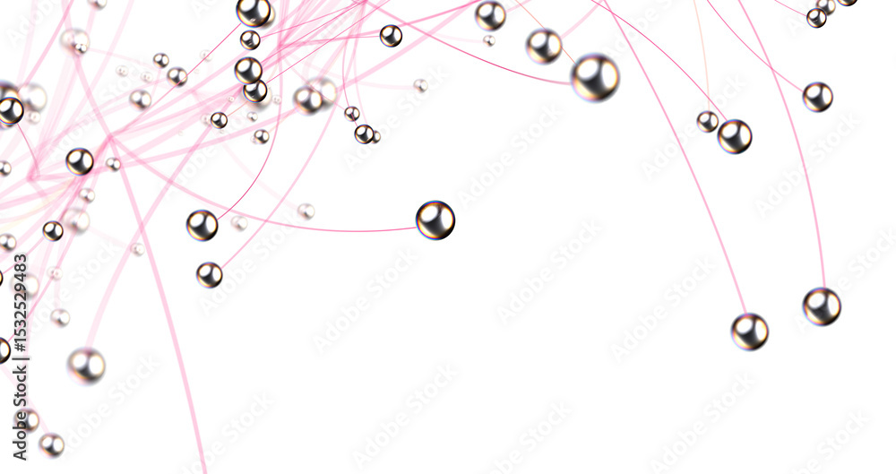 Poster falling cyber particles. big data stream. 3d