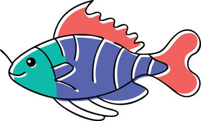 Detailed lionfish illustration on white background